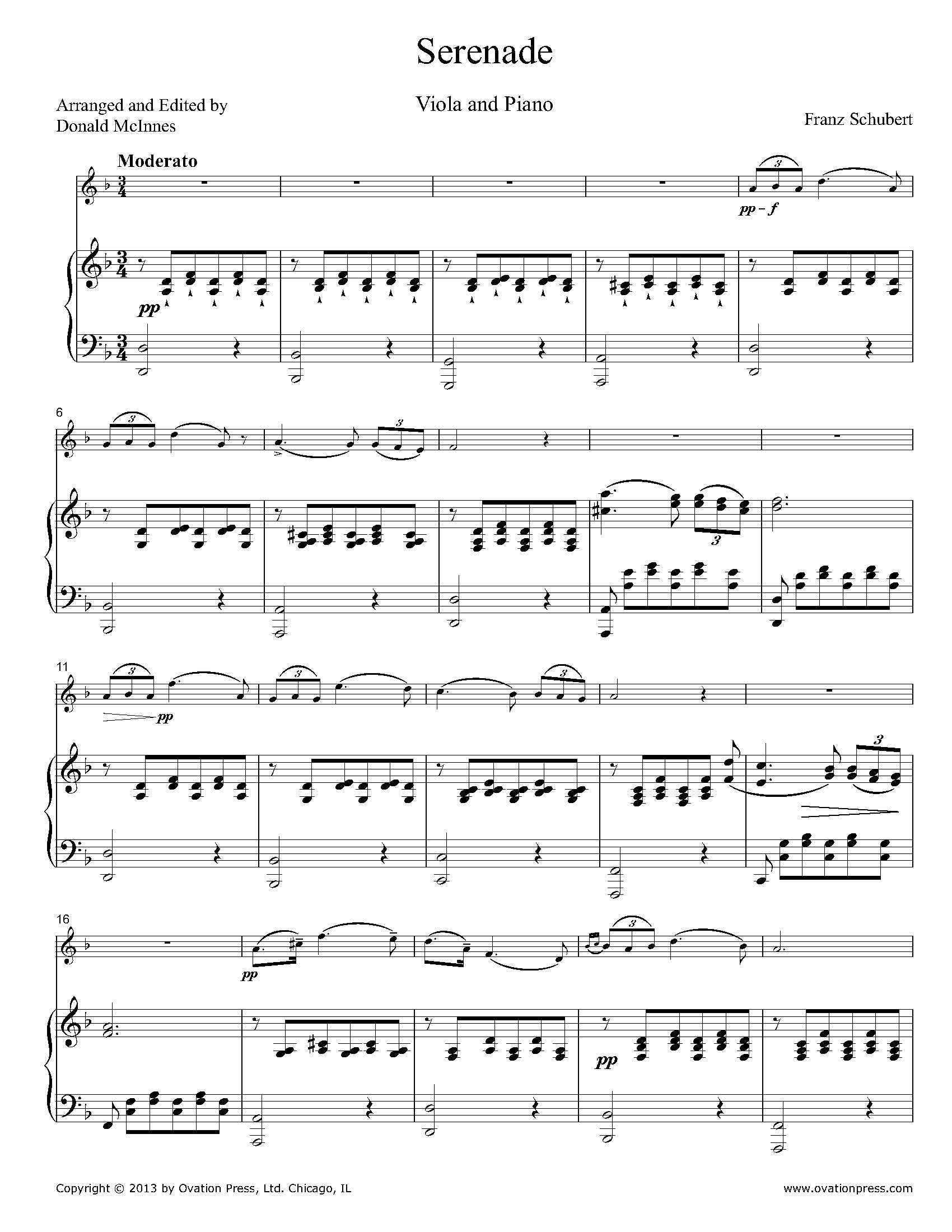 free sheet music schubert serenade